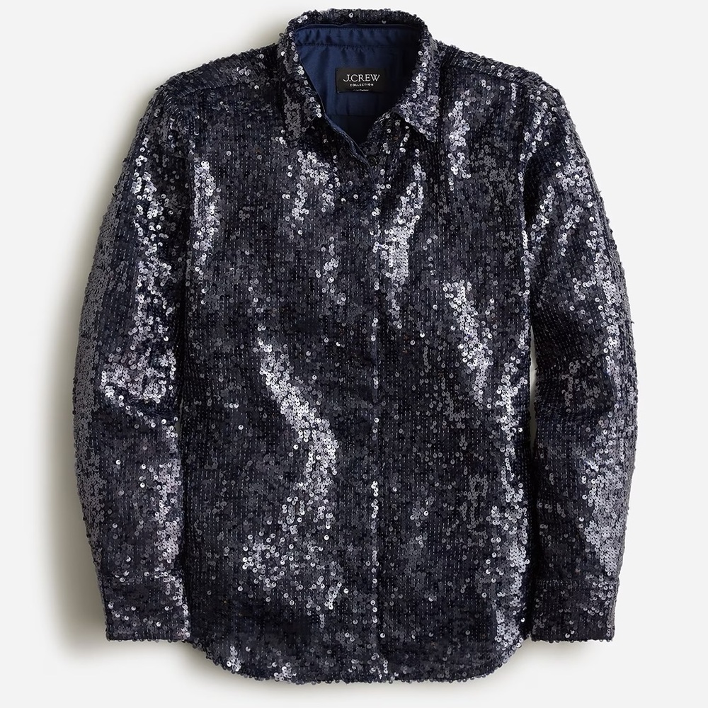 J.Crew Collection classic-fit sequin shirt BV869